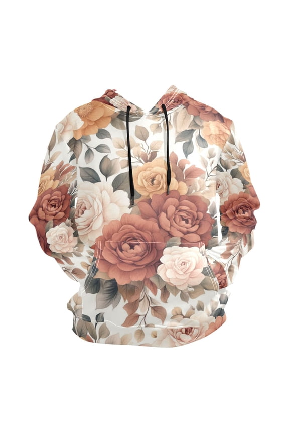 Floral Elegant Pattern Men’s Hoodies Sweatshirt Fleece Jackets Long Sleeve Sweatshirts