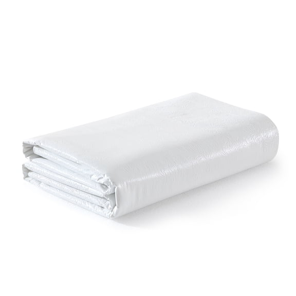 Elrene Home Fashions Floral Embossed Print 3-Yard Cut-to-fit Vinyl Table Pad, White, 54" x 108"