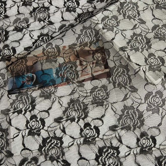 Floral Embroidered Lace Fabric Dress Ribbon Trim Fabric Ribbon 100x150cm