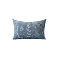 thumbnail image 1 of Floral Embroidered Pillowcase Cotton Linen Cushion Cover 19.68x11.81 Inches Spring Style for Sofa Bedroom Home Decor(Blue), 1 of 6