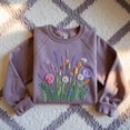 thumbnail image 1 of Floral Embroidered Sweatshirt: Wildflower Bouquet, Cottagecore Style, 1 of 4