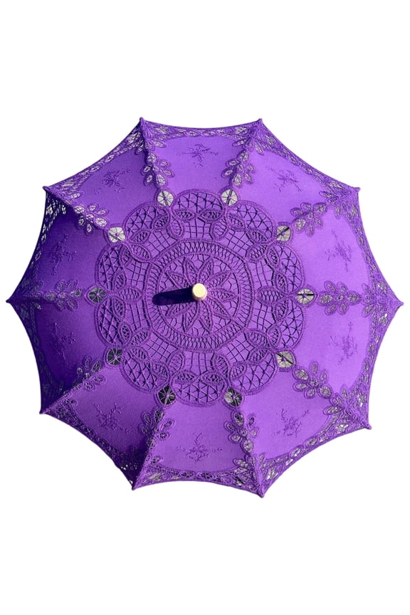 Floral Embroidery Cotton Parasol Elegant Princess Summer Outdoor Activities Fashion Accessories