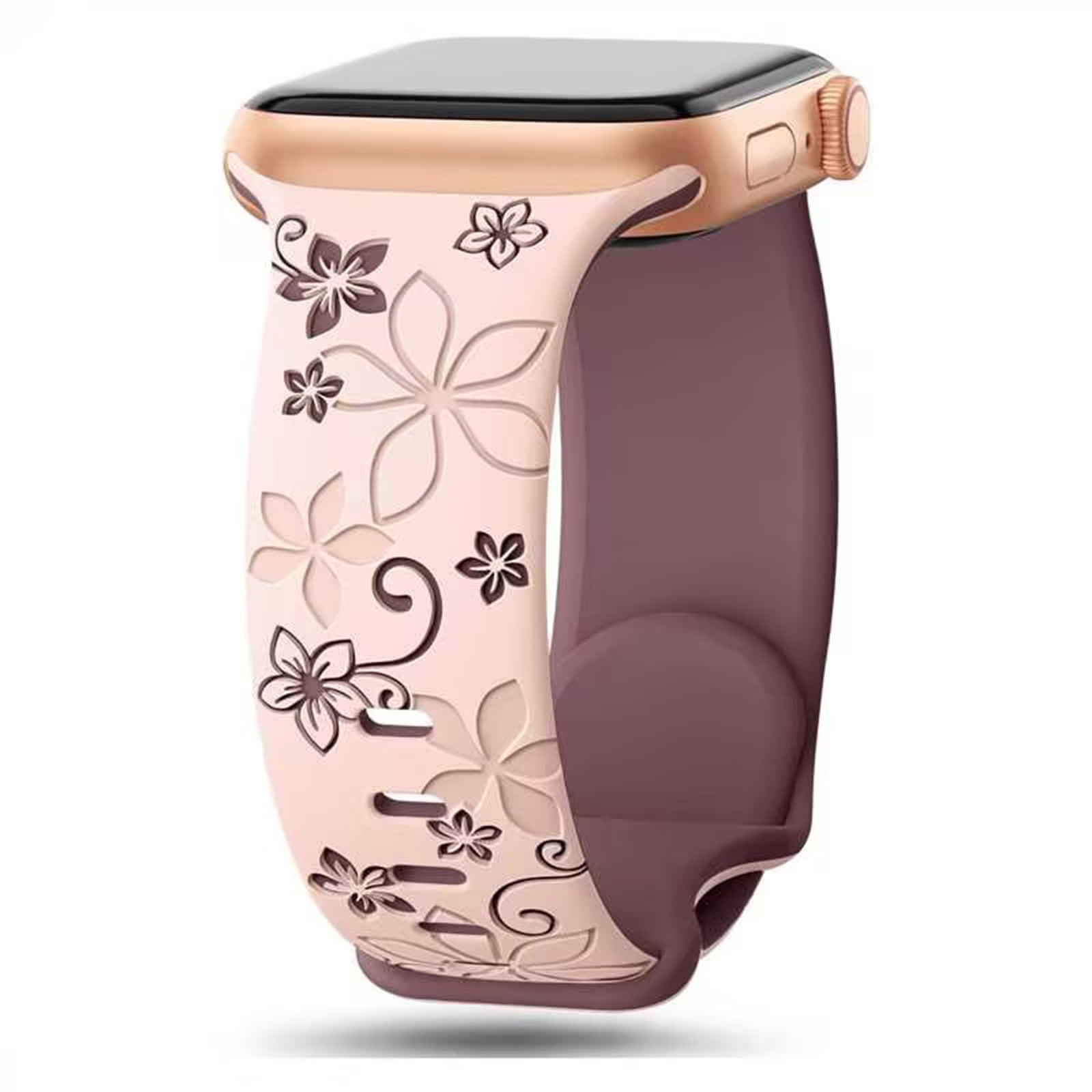 Floral Engraved Bands Compatible with Apple Watch Band 38mm 40mm