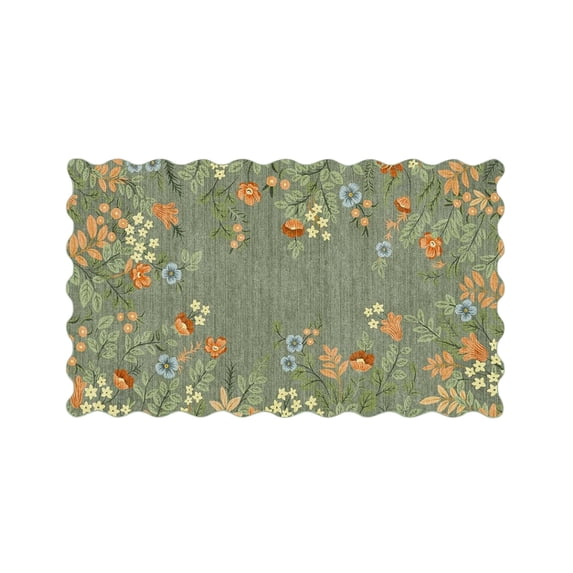 Floral Entry Rug - 60x90cm Washable Indoor Outdoor Mats for Front Door Non- Porch Rug Non- Boho Throw Rugs for Living Room Bedroom Entryway Kitchen Office Porch Decor