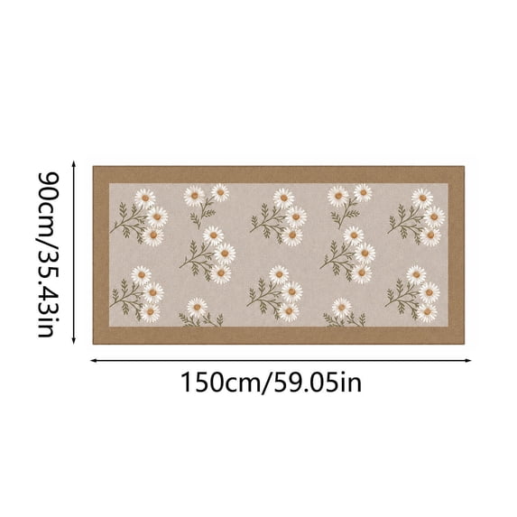 Floral Entry Rug, Washable Indoor Mats for Front Door Non-Slip Porch Rug Beige Vintage Farmhouse Throw for Living Room Bedroom Office Porch Decor 35x59in