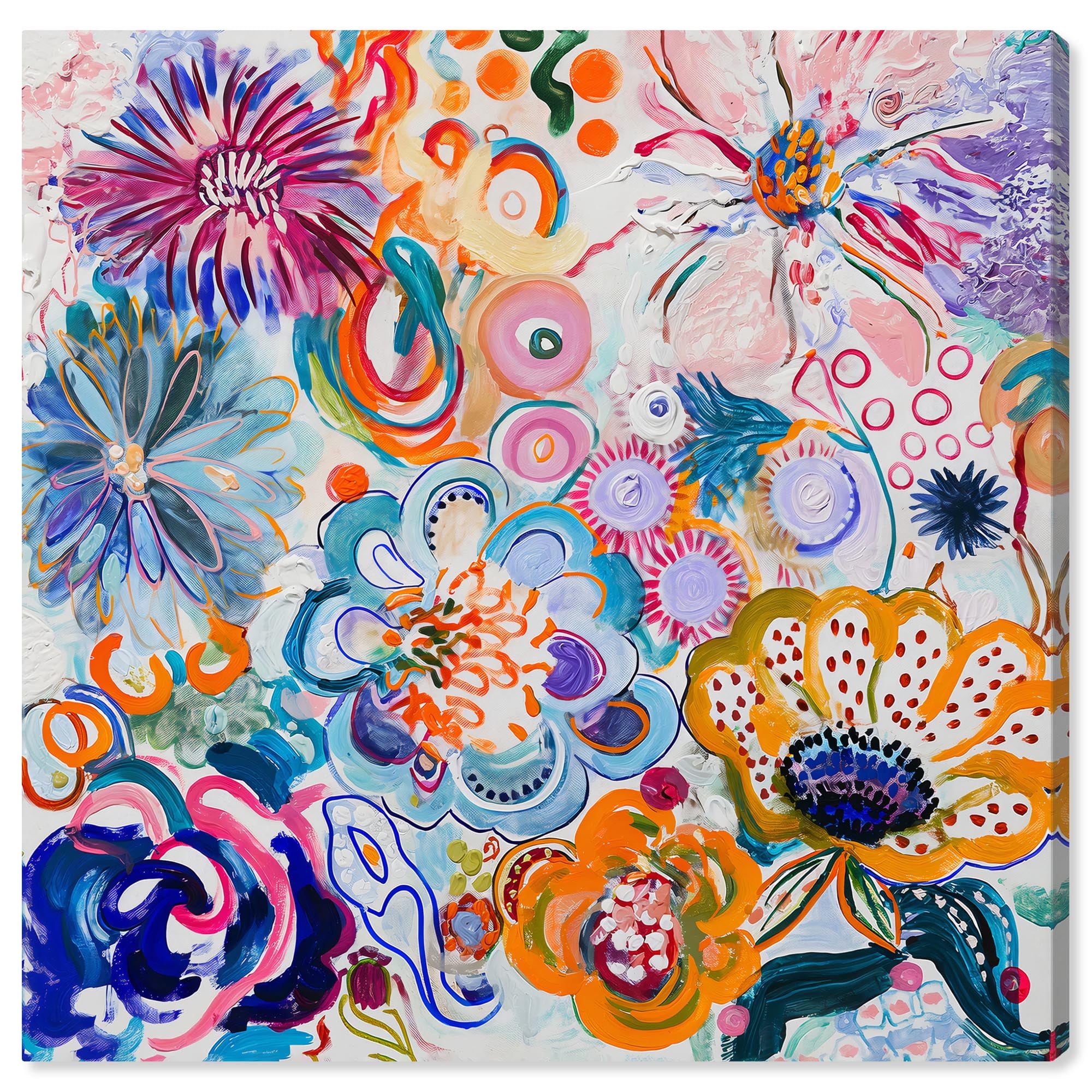 Floral Epiphany Abstract Gallery Wrapped Canvas Art, 16" x 16"