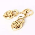 thumbnail image 1 of Floral Etched Heart Padlock Charm Earrings, 1 of 6