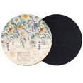 thumbnail image 1 of Floral Eucalyptus Leaves Coasters Set of 2, Absorbent Coasters for Drinks, Daisy Summer Botanical Vintage Coaster for Desk Coffee Table Protection, Home Decor House Warming Gifts 4", 1 of 8
