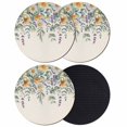 thumbnail image 1 of Floral Eucalyptus Leaves Coasters Set of 4, Absorbent Coasters for Drinks, Daisy Summer Botanical Rustic Coaster for Desk Coffee Table Protection, Home Decor House Warming Gifts 4", 1 of 8