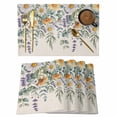 thumbnail image 1 of Floral Eucalyptus Leaves Placemats Set of 4, Daisy Summer Botanical Rustic Placemats for Dining Table, Place Mats for Kitchen Tabletop, Waterproof Wipeable Dining Table Mats Set, 1 of 9