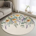 thumbnail image 1 of Floral Eucalyptus Leaves Round Area Rug 3Ft Washable Small Circle Rugs for Kitchen Entryway, Daisy Summer Botanical Rustic Non-Slip Carpet Floor Mats Indoor Outdoor Carpet Runner Aesthetic Home Decor, 1 of 8