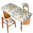 thumbnail image 1 of Floral Eucalyptus Leaves Table Cloths for 3 Foot Rectangle Tables, Daisy Summer Botanical Rustic Patio Waterproof Elastic Fitted Tablecloths, Washable Rectangular Table Cover for Camping, 1 of 8