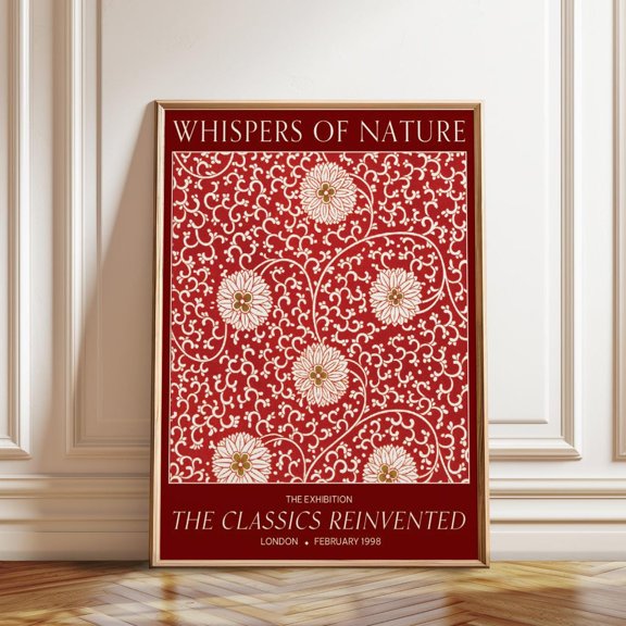 Floral Exhibition Crimson Sage Botanical Wall Art Decor