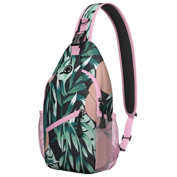 Floral Exotic Chest Bag - Spacious & Organized Shoulder Backpack - Perfect for Outdoor Adventures, Travel, Daily Commute