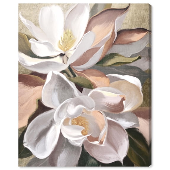 Floral Expression Canvas Print Gold Floral Wall Art by Art Remedy, Gallery Wrapped, 16 x 20