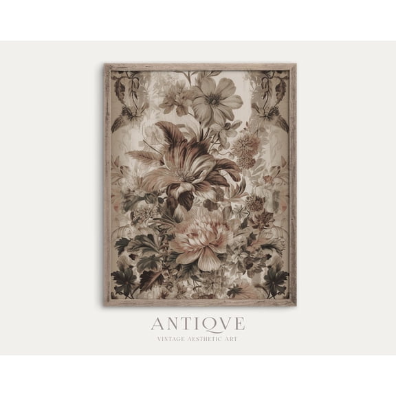 Floral Fabric, Autumn Colour Palette, Neutral Wall Art Home Decor, 12x18 UNFRAMED