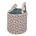 thumbnail image 1 of Floral Fabric Foldable Laundry Hamper with Handles Clothes Storage Bucket Large Capacity Collapsible for Nursery Bedroom Laundrys Room (Purple), 1 of 10