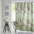 thumbnail image 1 of Floral Fabric Shower Curtain, Beige Brown Gray Botanical Shower Curtain, Waterproof Bathroom Curtain, 1 of 7
