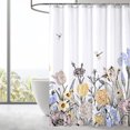 thumbnail image 1 of Floral Fabric Shower Curtain, Shower Curtain Bathroom, Waterproof Quick-Drying Polyester Fabric Bathroom Shower Curtain Set, Machine Washable 72" W x 72" L with Hooks, 1 of 6