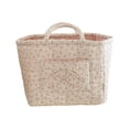 thumbnail image 1 of Floral Fabric Storage Basket Desktop Cosmetics Organizer Sweet Rose Makeup Caddy Portable Handheld Storage Bin Large Capacity Polyester Box Style C, 1 of 5