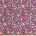 thumbnail image 1 of Floral Fabric by the Yard, Abstract English Garden Themed Swirling Flower Curls Repetitive Pattern, Upholstery Fabric for Dining Chairs Home Decor Accents, Pale Fuchsia Multicolor by Ambesonne, 1 of 4