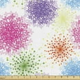 thumbnail image 1 of Ambesonne Floral Fabric by the Yard Upholstery, Abstract Floral Leaves Motif, 3 Yards, White Multicolor, 1 of 5
