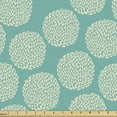 thumbnail image 1 of Ambesonne Floral Fabric by the Yard Upholstery, Abstract Modern Foliage, 2 Yards, Turquoise and Cream, 1 of 5