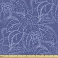 thumbnail image 1 of Floral Fabric by the Yard, Abstract Repetitive Blooming Flowers and Leaves in Grunge Style Pattern, Decorative Upholstery Fabric for Sofas and Home Accents, Lavender and Ceil Blue by Ambesonne, 1 of 5