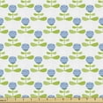 thumbnail image 1 of Ambesonne Floral Fabric by the Yard Upholstery, Flower Silhouette, 2 Yards, Apple Green Azure Blue, 1 of 5
