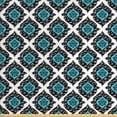 thumbnail image 1 of Floral Fabric by the Yard, Baroque Victorian Style Antique Renaissance Shapes Background Fashion Art, Decorative Upholstery Fabric for Sofas and Home Accents, Black Aqua White by Ambesonne, 1 of 4