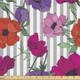 thumbnail image 1 of Ambesonne Floral Fabric by the Yard Upholstery, Colorful Anemone Flowers, 3 Yards, Multicolor, 1 of 5