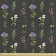 thumbnail image 1 of Floral Fabric by the Yard, Botanical Themed Spring Floral Herbs Pattern Minimal Vintage Petals, Decorative Upholstery Fabric for Sofas and Home Accents, Dark Taupe and Multicolor by Ambesonne, 1 of 5