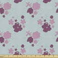 thumbnail image 1 of Ambesonne Floral Fabric by the Yard Upholstery, Cartoon Drawn Pinkish Flower, 10 Yards, Pale Blue Rose Magenta, 1 of 5