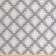 thumbnail image 1 of Ambesonne Floral Fabric by the Yard Upholstery, Classic Damask Rococo, 10 Yards, Pale Grey White, 1 of 4