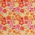 thumbnail image 1 of Ambesonne Floral Fabric by the Yard Upholstery, Graphical Petals and Leaves, 5 Yards, Yellow Vermilion, 1 of 4