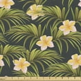 thumbnail image 1 of Ambesonne Floral Fabric by the Yard Upholstery, Palm Leaves Summer Flowers, 1 Yard, Olive Green Peach, 1 of 5