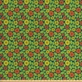 thumbnail image 1 of Floral Fabric by the Yard, Continuing Print of Spring Season Pattern with Blooming Flowers, Decorative Upholstery Fabric for Chairs & Home Accents, Apple Green and Multicolor by Ambesonne, 1 of 4