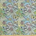 thumbnail image 1 of Floral Fabric by the Yard, Continuous Abstract Butterflies Pastel Spring Tones Botanical Blossom, Decorative Upholstery Fabric for Chairs & Home Accents, Pale Seafoam Blush Taupe by Ambesonne, 1 of 4