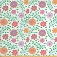 thumbnail image 1 of Floral Fabric by the Yard, Continuous Colorful Doodle Pattern with Abstract Flowers and Leafy Branches, Upholstery Fabric for Dining Chairs Home Decor Accents, Multicolor by Ambesonne, 1 of 4