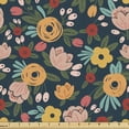 thumbnail image 1 of Ambesonne Floral Fabric by the Yard Upholstery, Spring Garden Flowers Leaves, 2 Yards, Multicolor, 1 of 5