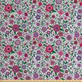 thumbnail image 1 of Ambesonne Floral Fabric by the Yard Upholstery, Pointed Petals and Flowers, 3 Yards, White Multicolor, 1 of 4