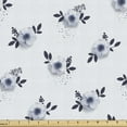 thumbnail image 1 of Floral Fabric by the Yard, Continuous Winter Tones Simplistic Anemone Flowers Illustration, Decorative Upholstery Fabric for Chairs & Home Accents, Purpleblue Blue Grey by Ambesonne, 1 of 5