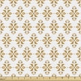 thumbnail image 1 of Floral Fabric by the Yard, Damask Style Floral Inspired Motifs Pattern on Plain Background, Decorative Upholstery Fabric for Sofas and Home Accents, Pale Coffee Pale Peach by Ambesonne, 1 of 5