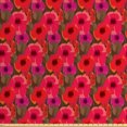 thumbnail image 1 of Floral Fabric by the Yard, Digitally Generated Scenery of Poppy Flowers Garden Art, Upholstery Fabric for Dining Chairs Home Decor Accents, Dark Pink Umber by Ambesonne, 1 of 4