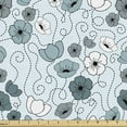 thumbnail image 1 of Floral Fabric by the Yard, Doodle Drawing Style Floral Arrangement Botany Spring Summer Season Daisies, Upholstery Fabric for Dining Chairs Home Decor Accents, Grey Bluegrey White by Ambesonne, 1 of 5