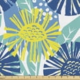 thumbnail image 1 of Ambesonne Floral Fabric by the Yard Upholstery, Paintbrush Streaks Doodling, 3 Yards, Dark Sky Blue Turquoise, 1 of 5