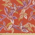 thumbnail image 1 of Ambesonne Floral Fabric by the Yard Upholstery, Happy Warm Floral Pattern, 2 Yards, Vermilion Multicolor, 1 of 5