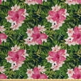 thumbnail image 1 of Floral Fabric by the Yard, Exotic Summer Pattern with Tropical Flowers and Leaves Blooming Hawaiian Jungle, Decorative Upholstery Fabric for Chairs & Home Accents, Multicolor by Ambesonne, 1 of 4