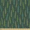 thumbnail image 1 of Ambesonne Floral Fabric by the Yard Upholstery, Exotic Tropic Hawaii Leaves, 1 Yard, Dark Green, 1 of 5