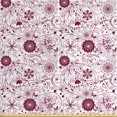 thumbnail image 1 of Floral Fabric by the Yard, Exquisite Floral Inspired Vibrant Toned Branch Blush Baroque Curls Image, Upholstery Fabric for Dining Chairs Home Decor Accents, Maroon Rose by Ambesonne, 1 of 4